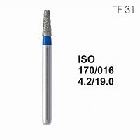 Бор алмазный MANI TF-31 по ISO 170, конус ,016 х 4.2 х 19.0 мм, зернистость S, 5 штук от Атридент