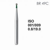 Бор алмазный MANI BR-49C по ISO 001, шар, 009 х 0.8 х 19.0 мм, зернистость C, 5 штук от Атридент