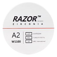 Диск циркониевый Razor 1100, размер 98х25мм, оттенок A2, однослойный от Атридент