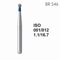 Бор алмазный MANI BR-S46 по ISO 001, шар, 012 х 1.1 х 16.7 мм, зернистость S, 5 штук от Атридент