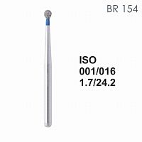 Бор алмазный MANI BR-154 по ISO 001, шар, 016 х 1.7 х 24.2 мм, зернистость S, 5 штук от Атридент