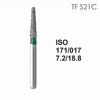 Бор алмазный MANI TF-S21C по ISO 171, конус ,017 х 7.2 х 18.8 мм, зернистость C, 5 штук от Атридент