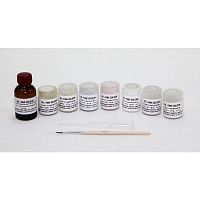 Набор красителей для акриловой пластмассы Re-fine Bright, 3 цвета по 6 г, 4 цвета по 3 г + жидкость 25 мл. от Атридент