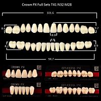Зубы PX CROWN / EFUCERA, цвет A3,5, фасон T41/N32/28, полный гарнитур, 28шт. от Атридент