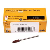 Силиконовый полир Yamahachi №13S для предварительной обработки сплавов и пластмасс, коричневый, 12 шт. от Атридент