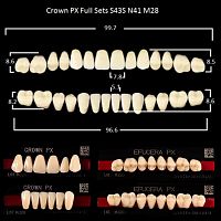Зубы PX CROWN / EFUCERA, цвет B2, фасон S43S/N41/28, полный гарнитур, 28шт. от Атридент