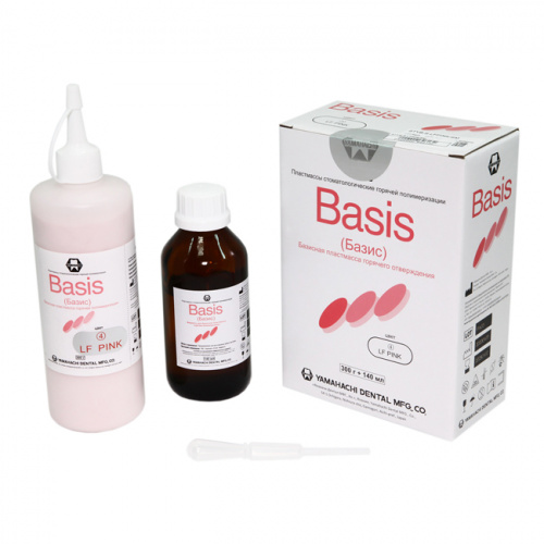 Пластмасса базисная Basis горячей полимеризации, цвет LF Pink, набор 300 г + 140 мл. от Атридент