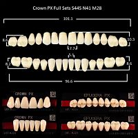 Зубы PX CROWN / EFUCERA, цвет A3,5, фасон S44S/N41/28, полный гарнитур, 28шт. от Атридент