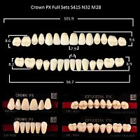 Зубы PX CROWN / EFUCERA, цвет A3, фасон S41S/N32/28, полный гарнитур, 28шт. от Атридент