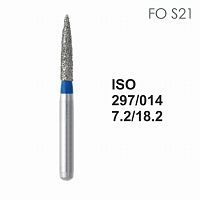 Бор алмазный MANI FO-S21 по ISO 297, пламя ,014 х 7.2 х 18.2 мм, зернистость S, 5 штук от Атридент