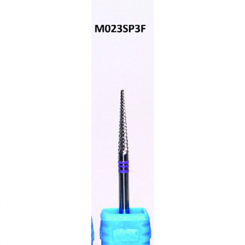 Бор ATRI ТВС M023SP3F, конус заостренный, 2,3мм, спиральная насечка, экстрамелкая абразивность, 1 шт от Атридент