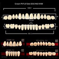 Зубы PX CROWN / EFUCERA, цвет C2, фасон S51S/N42/30, полный гарнитур, 28шт. от Атридент