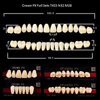 Зубы PX CROWN / EFUCERA, цвет W05, фасон T41S/N42/28, полный гарнитур, 28шт. от Атридент