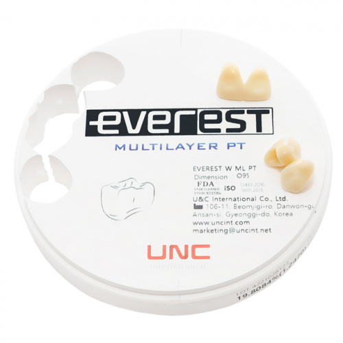 Диск циркониевый Everest Multilayer PT, размер 95х25мм, цвет A3, многослойный от Атридент фото 4