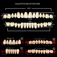 Зубы PX CROWN / EFUCERA, цвет W05, фасон S71/N71L/34, полный гарнитур, 28шт. от Атридент
