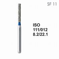 Бор алмазный MANI SF-11 по ISO 111, цилиндр ,012 х 8.2 х 22.1 мм, зернистость S, 5 штук от Атридент