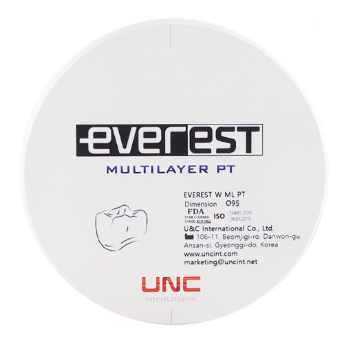 Диск циркониевый Everest Multilayer PT, размер 95х25мм, цвет A3, многослойный от Атридент