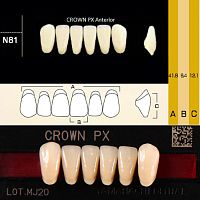 Зубы CROWN PX Anterior, цвет B4 фасон N81 композитные трёхслойные, 6шт. от Атридент