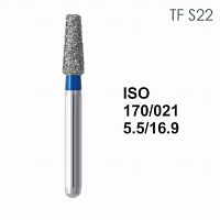 Бор алмазный MANI TF-S22 по ISO 170, конус ,021 х 5.5 х 16.9 мм, зернистость S, 5 штук от Атридент