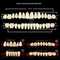 Зубы PX CROWN / EFUCERA, цвет A3,5, фасон S81/N81/36, полный гарнитур, 28шт. от Атридент