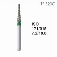 Бор алмазный MANI TF-S20C по ISO 171, конус ,015 х 7.2 х 18.8 мм, зернистость C, 5 штук от Атридент