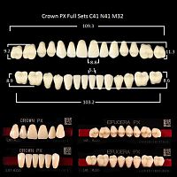 Зубы PX CROWN / EFUCERA, цвет B3, фасон C41/N41/32, полный гарнитур, 28шт. от Атридент