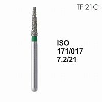 Бор алмазный MANI TF-21C по ISO 171, конус ,017 х 7.2 х 21.0 мм, зернистость C, 5 штук от Атридент