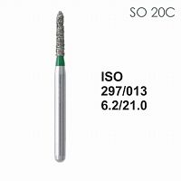 Бор алмазный MANI SO-20C по ISO 297, торпеда ,013 х 6,2 х 21 мм, зернистость С, 5 штук от Атридент