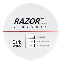 Диск циркониевый Razor 800, размер 98х25мм, оттенок Dark, однослойный от Атридент