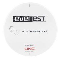 Диск циркониевый Everest Multilayer UVS, размер 98х22 мм, цвет A2, многослойный, для ускоренной синтеризации за 40 минут от Атридент