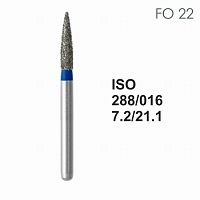 Бор алмазный MANI FO-22 по ISO 288, пламя ,016 х 7.2 х 21.1 мм, зернистость S, 5 штук от Атридент