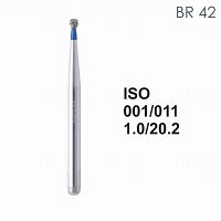 Бор алмазный MANI BR-42 по ISO 001, шар, 011 х 1.0 х 20.2 мм, зернистость S, 5 штук от Атридент