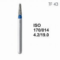 Бор алмазный MANI TF-43 по ISO 170, конус ,014 х 4.2 х 19.0 мм, зернистость S, 5 штук от Атридент