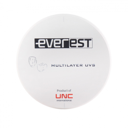 Диск циркониевый Everest Multilayer UVS, размер 98х18 мм, цвет B1, многослойный, для ускоренной синтеризации за 40 минут от Атридент