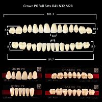 Зубы PX CROWN / EFUCERA, цвет C4, фасон O41/N32/28, полный гарнитур, 28шт. от Атридент