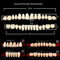 Зубы PX CROWN / EFUCERA, цвет A3,5, фасон T51S/N42/30, полный гарнитур, 28шт. от Атридент