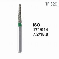 Бор алмазный MANI TF-S20 по ISO 171, конус ,014 х 7.2 х 18.8 мм, зернистость S, 5 штук от Атридент