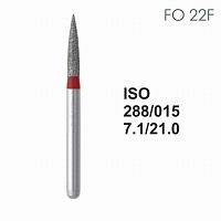 Бор алмазный MANI FO-22F по ISO 288, пламя ,015 х 7.1 х 21.0 мм, зернистость F, 5 штук от Атридент
