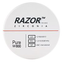 Диск циркониевый Razor 800, размер 98х18мм, оттенок Pure, однослойный от Атридент
