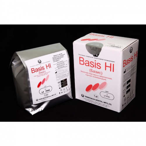 Пластмасса базисная Basis HI, сверхпрочная, горячей полимеризации, цвет LF Pink, порошок 1 кг. от Атридент фото 2