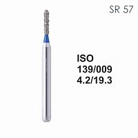Бор алмазный MANI SR-57 по ISO 139, цилиндр ,009 х 4,2 х 19.3 мм, зернистость S, 5 штук от Атридент