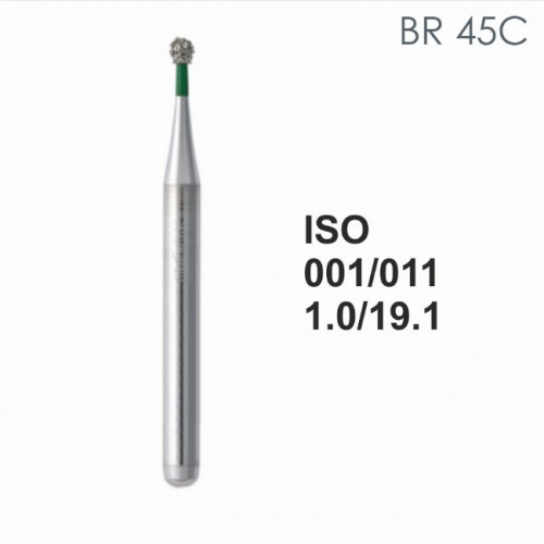 Бор алмазный MANI BR-45C по ISO 001, шар, 011 х 1.0 х 19.1 мм, зернистость C, 5 штук от Атридент