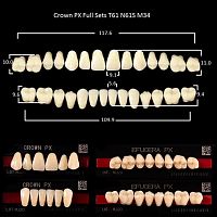 Зубы PX CROWN / EFUCERA, цвет A3, фасон T61/N61S/34, полный гарнитур, 28шт. от Атридент