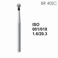 Бор алмазный MANI BR-40SC по ISO 001, шар, 018 х 1.6 х 20.3 мм, зернистость SC, 5 штук от Атридент