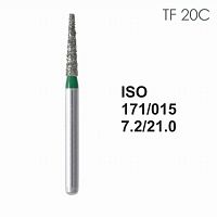 Бор алмазный MANI TF-20C по ISO 171, конус ,015 х 7.2 х 21.0 мм, зернистость C, 5 штук от Атридент