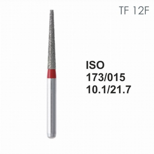 Бор алмазный MANI TF-12F по ISO 173, конус ,015 х 10.1 х 21.7 мм, зернистость F, 5 штук от Атридент