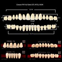 Зубы PX CROWN / EFUCERA, цвет A3, фасон S71/N71L/34, полный гарнитур, 28шт. от Атридент
