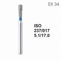 Бор алмазный MANI EX-34 по ISO 237, груша ,017 х 5.1 х 17.0 мм, зернистость S, 5 штук от Атридент