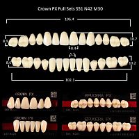 Зубы PX CROWN / EFUCERA, цвет A1, фасон S51/N42/30, полный гарнитур, 28шт. от Атридент