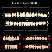 Зубы PX CROWN / EFUCERA, цвет C4, фасон O41/N32/28, полный гарнитур, 28шт.